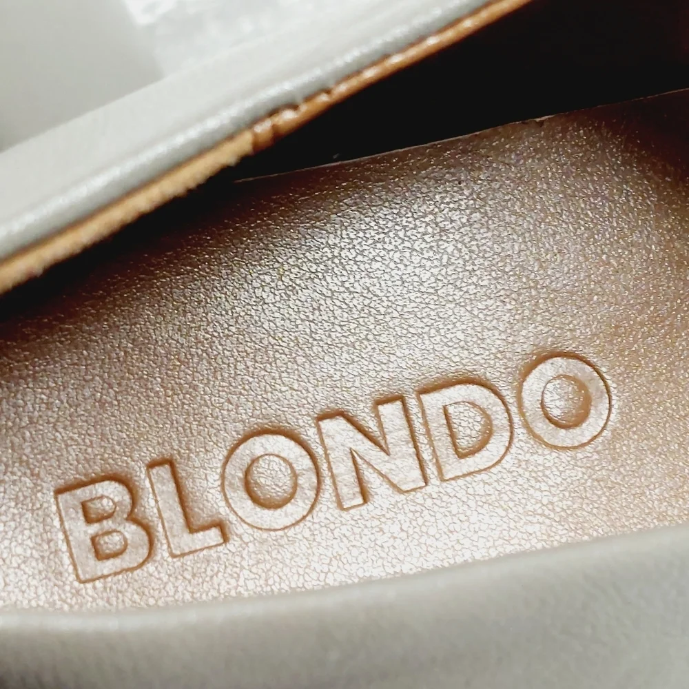 Blondo Gray Leather Ballet Flats with Elastic Strap